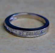 14ct white gold half eternity diamond ri