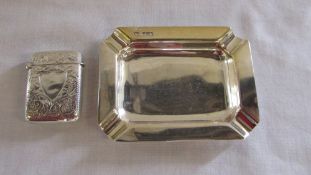 Silver ash tray Sheffield 1945 weight 1.