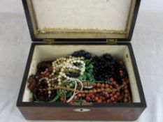 Wooden box containing assorted costume j