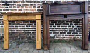 1930s dark oak fire surround & one other