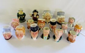 Assorted character/toby jugs by Kingston