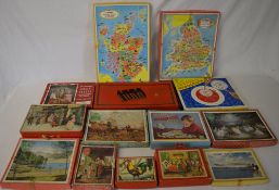 Jigsaws and old board games including Lu