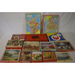 Jigsaws and old board games including Lu