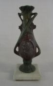 Art Nouveau cold painted spelter vase si