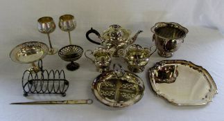 Assorted silver plate inc tea set