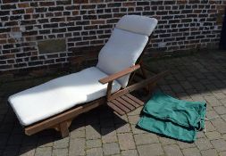 Listers wooden adjustable lounger with c