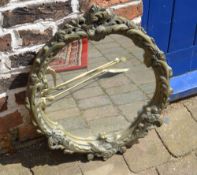 Circular gilt framed wall mirror