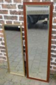 2 rectangular wall mirrors