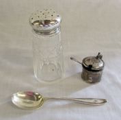 Silver topped glass sugar shaker Birming