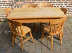 Pine kitchen table and 6 chairs