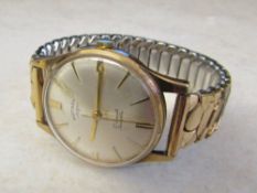 9ct Rotary gents watch with rolled gold/