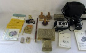 Assorted items inc silver topped baton/s