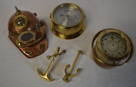 Brass ships gimbal compass, brass and co