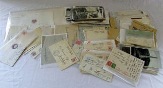 Selection of old postcards and stationer