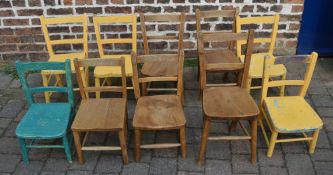 10 small elm school chairs