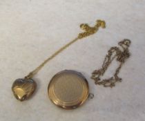 2 9ct gold pendants with chains total we