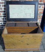 19th century joiners chest with plaster