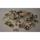 Various silver plate including teapot, c