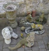 Garden ornaments and urn