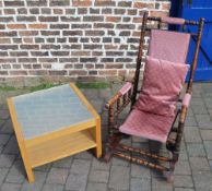 American rocking chair and a small glass