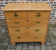 Victorian pine chest of drawers with swa
