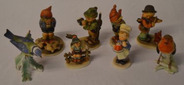 6 Hummel figures and a 2 Geobel bird fig