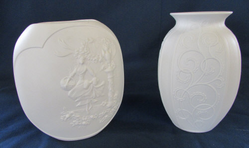 Kaiser white porcelain vase embossed wit