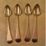 4 silver tea spoons monogrammed 'H K' ,