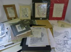 Large quantity of original pen and ink d