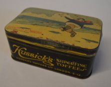 A rare Hussicks toffee tin depicting the