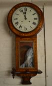 Late 19th century drop dial wall clock w