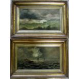 2 Victorian oil on canvas of seascapes 6