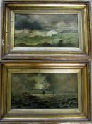 2 Victorian oil on canvas of seascapes 6