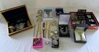 Quantity of costume jewellery and watche