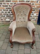 Victorian button back arm chair