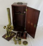 Cased Victorian microscope by Keyzor & B