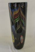 Multi coloured glass vase H 44 cm