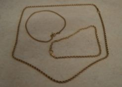 9ct gold neck chain and 2 9ct gold brace