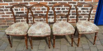 4 Victorian balloon back salon chairs