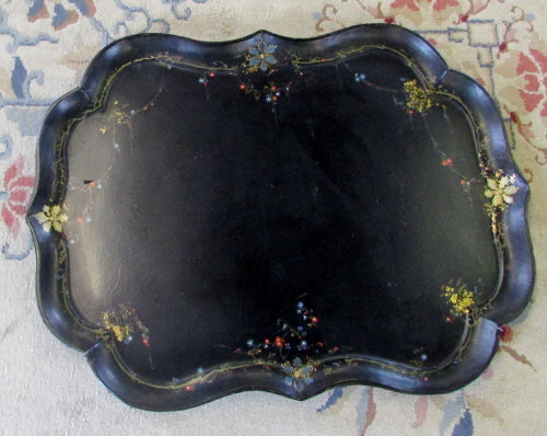 Large Victorian paper mache tray L 80 cm