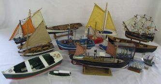 Selection of wooden sailing boats/ships