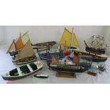 Selection of wooden sailing boats/ships