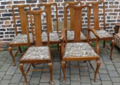 6 Queen Anne style chairs including one