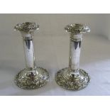 Pair of weighted silver candlesticks Bir