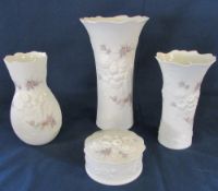 4 Kaiser white porcelain 'Rosalie' vases