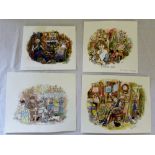 4 unframed watercolours by Colin Carr in