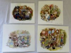 4 unframed watercolours by Colin Carr in