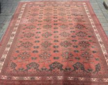 Old washed Red Afghan carpet with all ov