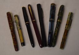 8 various fountain pens
