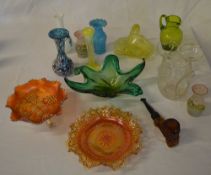 Glassware including Murano style vase, v